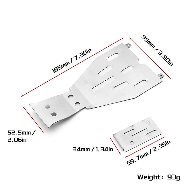 Racing Stainless Steel Skid Plate Chassis Guard Chassis Armor Upgrades Parts for 1/10