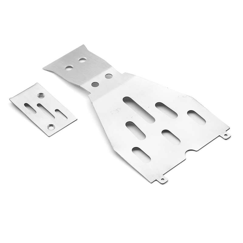 Racing Stainless Steel Skid Plate Chassis Guard Chassis Armor Upgrades Parts for 1/10