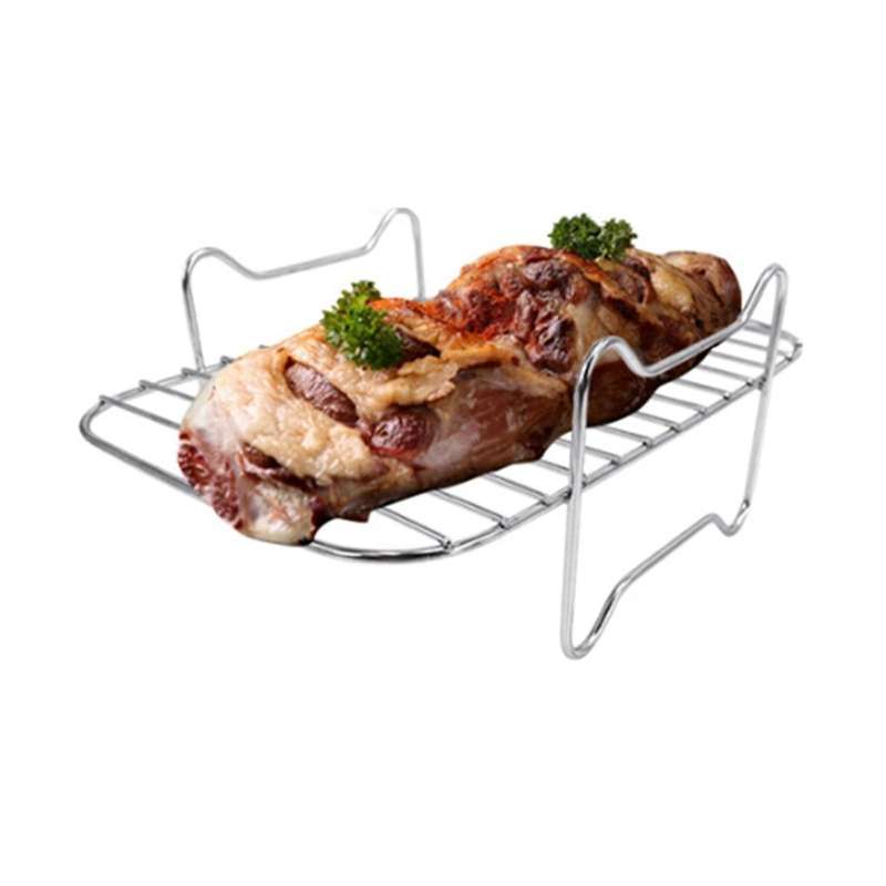 Rack for Ninja Dual , 2-piece Rack with 4 Skewers, Brush and Clips, for Double Basket Air Fryers