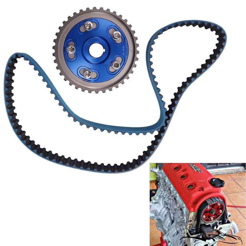 Racing Timing Belt + Adjustable Cam Gear Kit for D16 D16Z D16Y 92-00 Blue