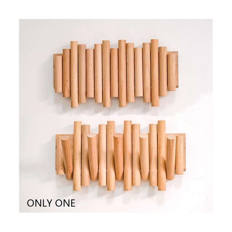 Rack with Folding Hooks Modern Wooden Rack Perfect to Hang Coats, Umbrellas, Towels, and .