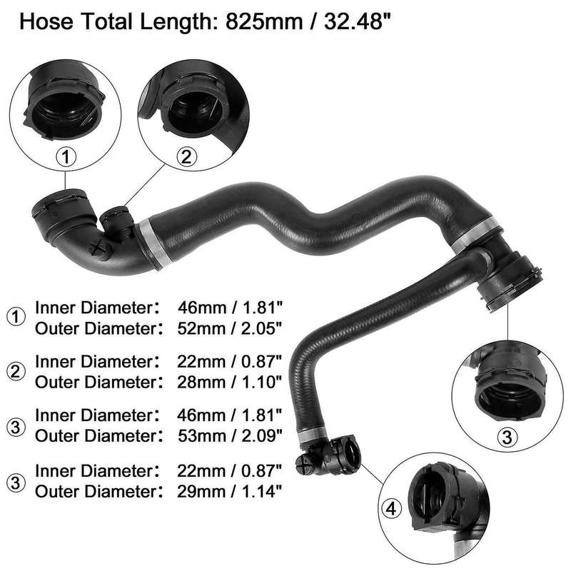 Radiator Coolant Water Hose From Expansion Tank 17127520668 for - 320I 01-02
