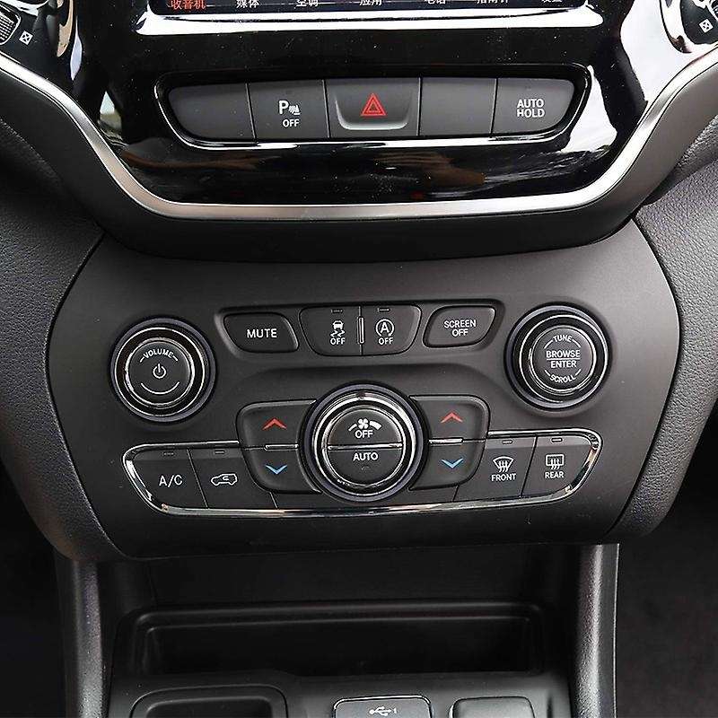 Radio AC Knobs Switch Button Cover for Durango 2014 2015 2016 2017 2018 Aluminum Alloy Interior Acce