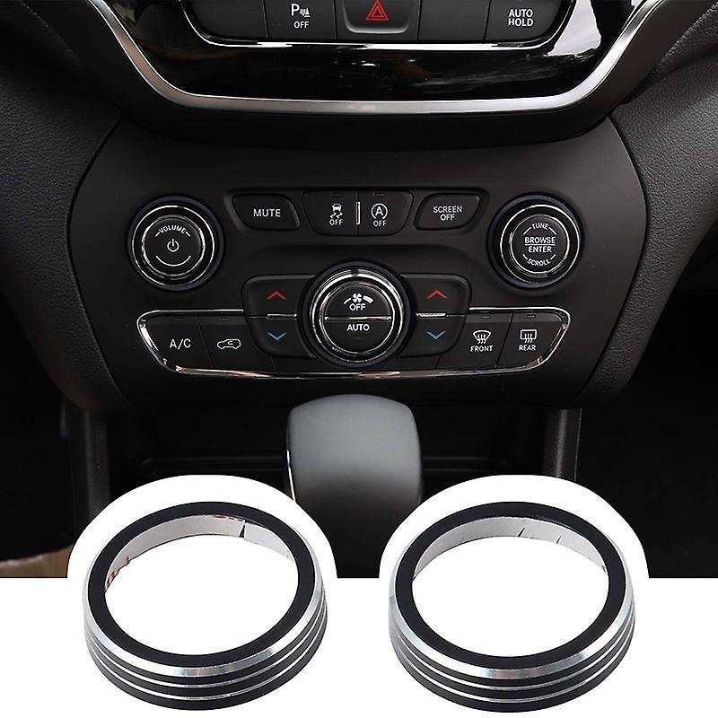 Radio AC Knobs Switch Button Cover for Durango 2014 2015 2016 2017 2018 Aluminum Alloy Interior Acce
