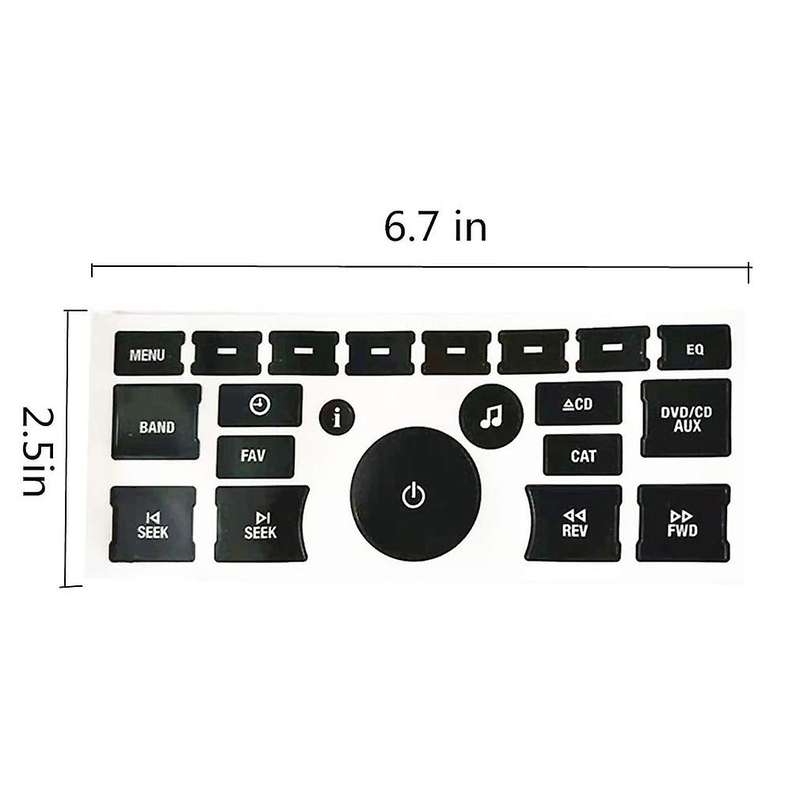 Radio Button Repair Decal Sticker Set Radio Board Decal for 2007-2015 Vehicles for , , , Silvera