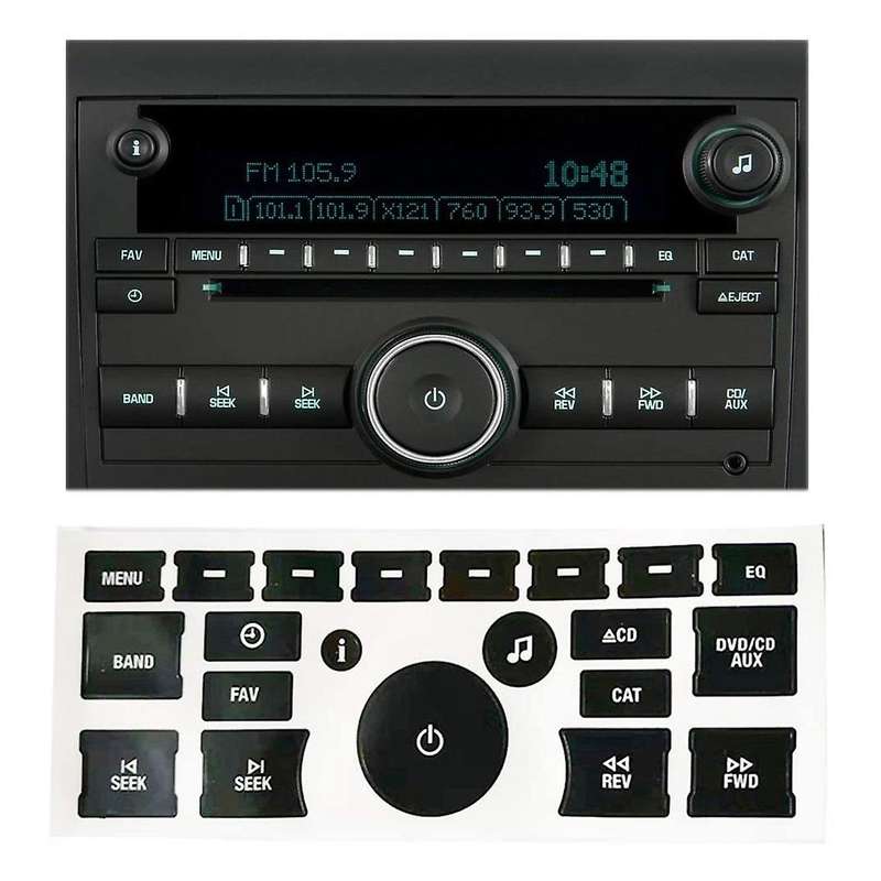 Radio Button Repair Decal Sticker Set Radio Board Decal for 2007-2015 Vehicles for , , , Silvera