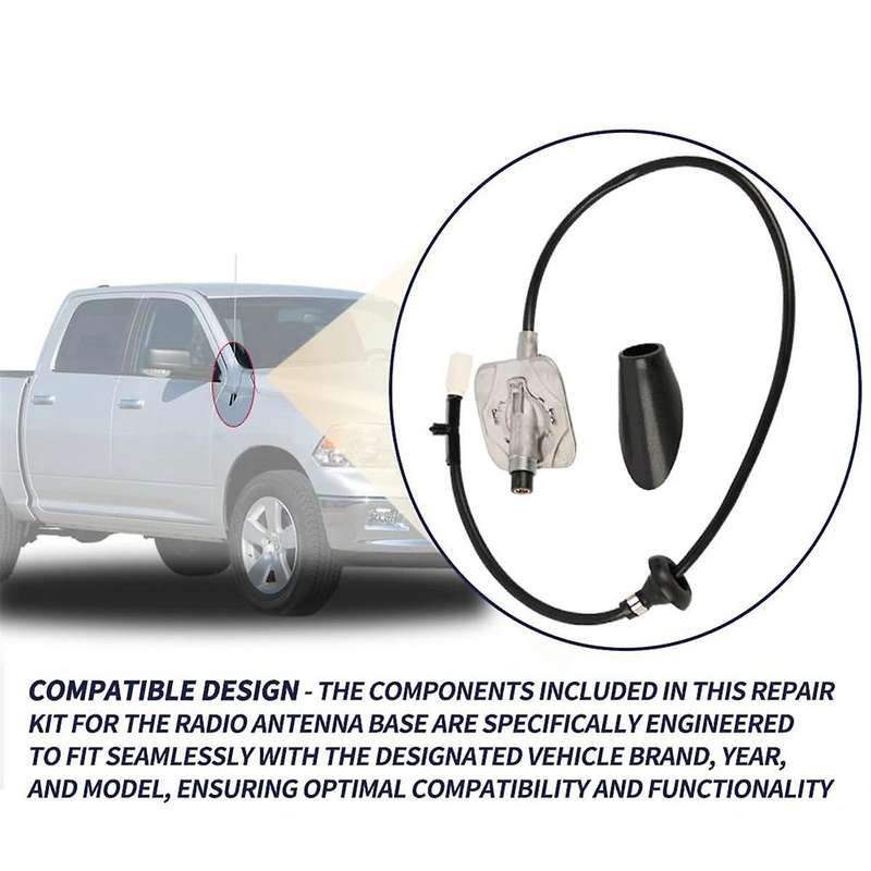 Radio Antenna Base Assembly with Adapter Cover 5064394AH for Ram 1500 2500 3500 2009-2021 5064394AG