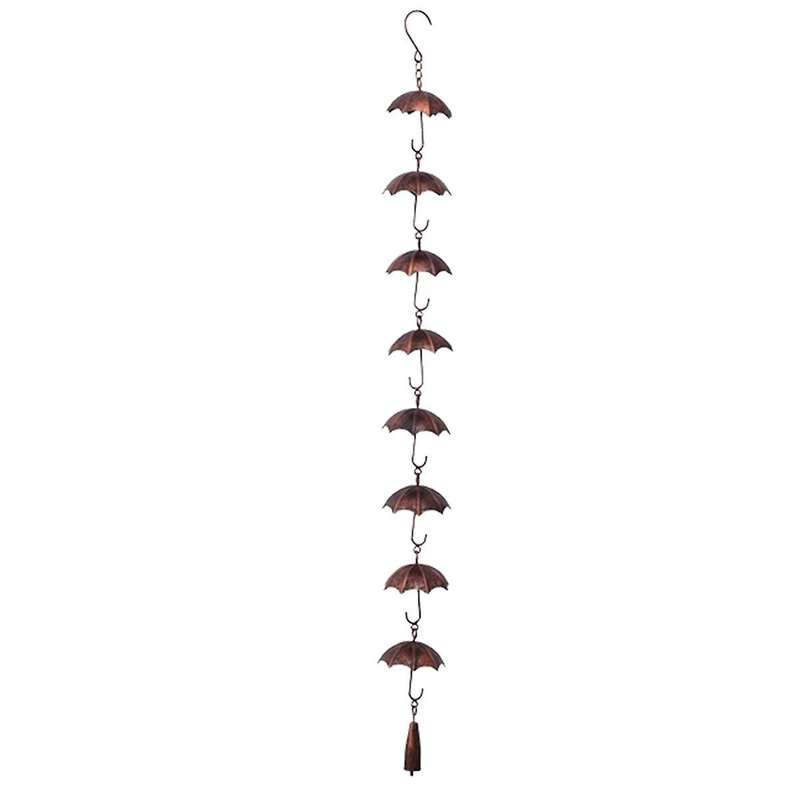 Rain Chains Metal Rain Chain Decorative Umbrella Rain Chain Bell Decor for Home,Replacement for Gutt