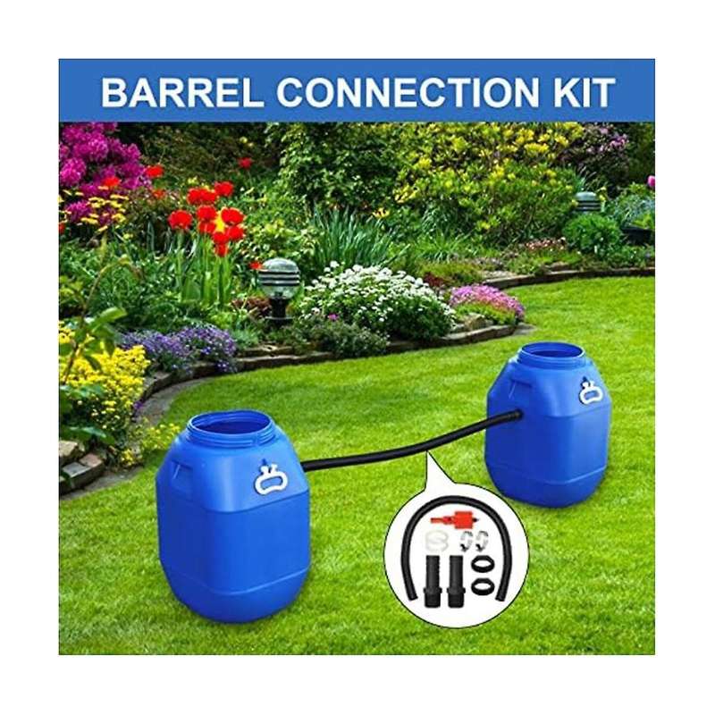 Rain Butt Connection Set, 2 Water Butt Through 1 Inch 100 Cm Connection Hose 25 Mm and Hole Opener,f