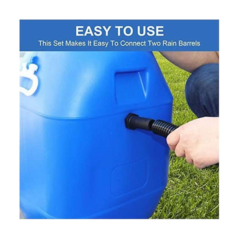 Rain Butt Connection Set, 2 Water Butt Through 1 Inch 100 Cm Connection Hose 25 Mm and Hole Opener,f