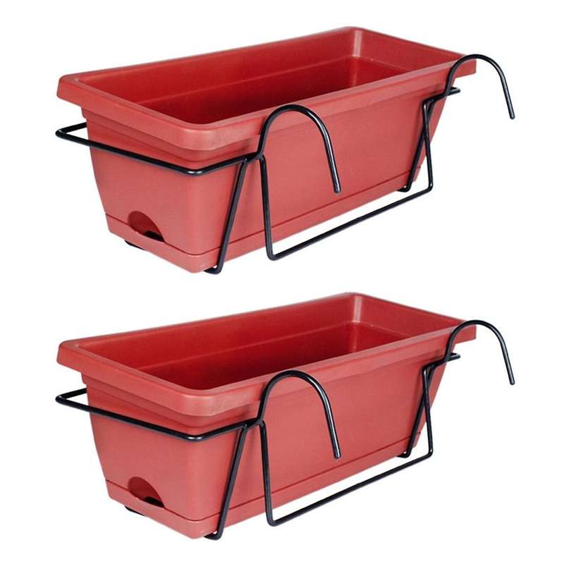 Railing Flower Box with Adjustable Bracket Fence Flower Box Hanging Deck Railing Flower Box Plastic
