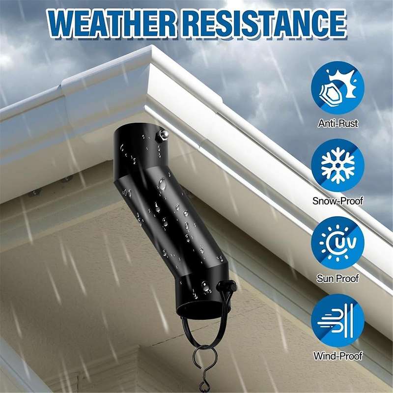 Rain Chain Gutter Adapter Black Installation Suit for Gutter Downspout Outlet