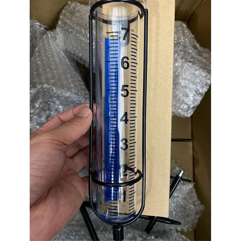 Rain Gauge, 7Inch Freeze Proof Rain Gauge Outdoor, Large Clear Numbers and Adjustable Height for Gar