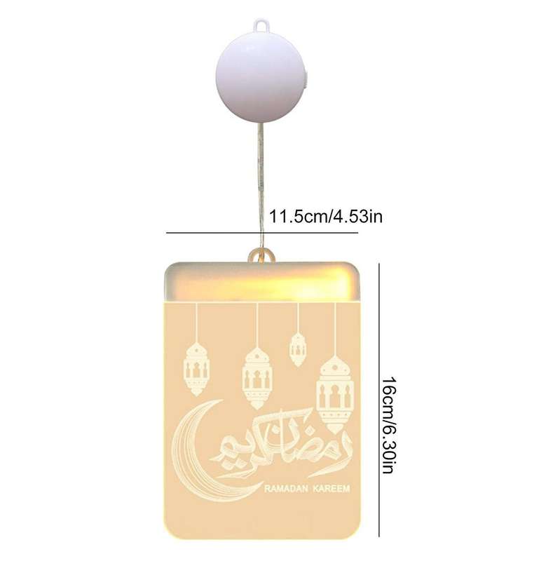 Ramadan Decorative Eid Led Window Night Light,islam Mubarak Party Backdrop Wall Hanging Lamp for Ou