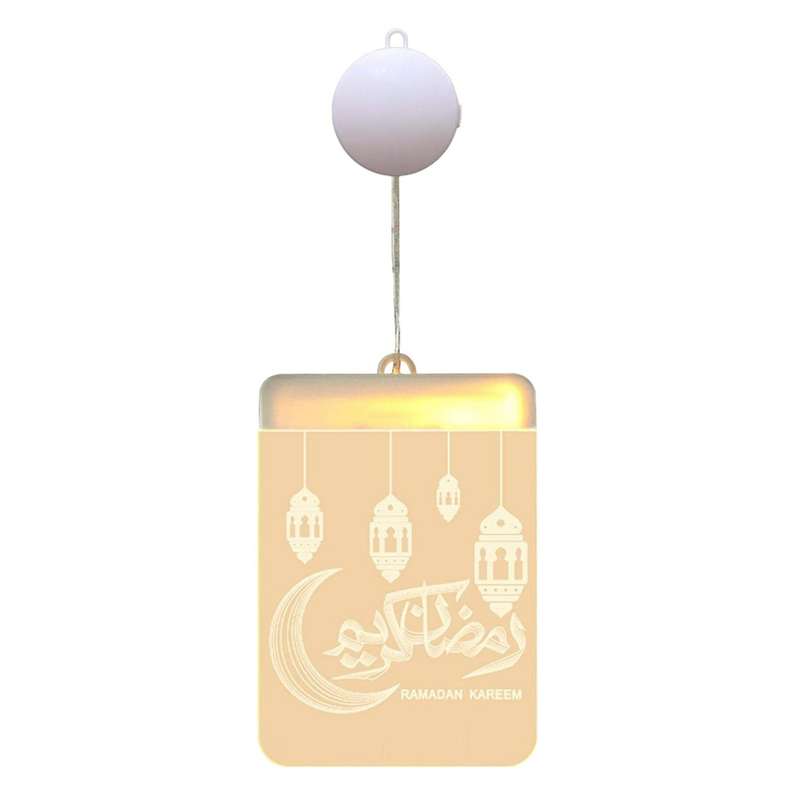 Ramadan Decorative Eid Led Window Night Light,islam Mubarak Party Backdrop Wall Hanging Lamp for Ou