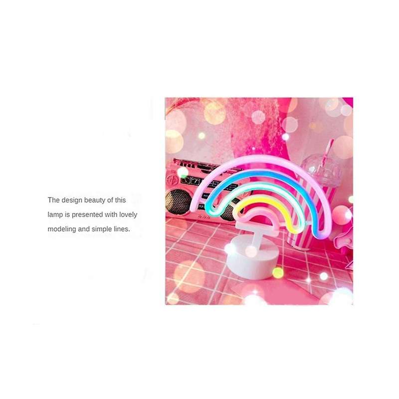Rainbow Led Night Lamp Girls Bedroom Warm Night Light Room Decoration 3d Acrylic Table Desk Lamp