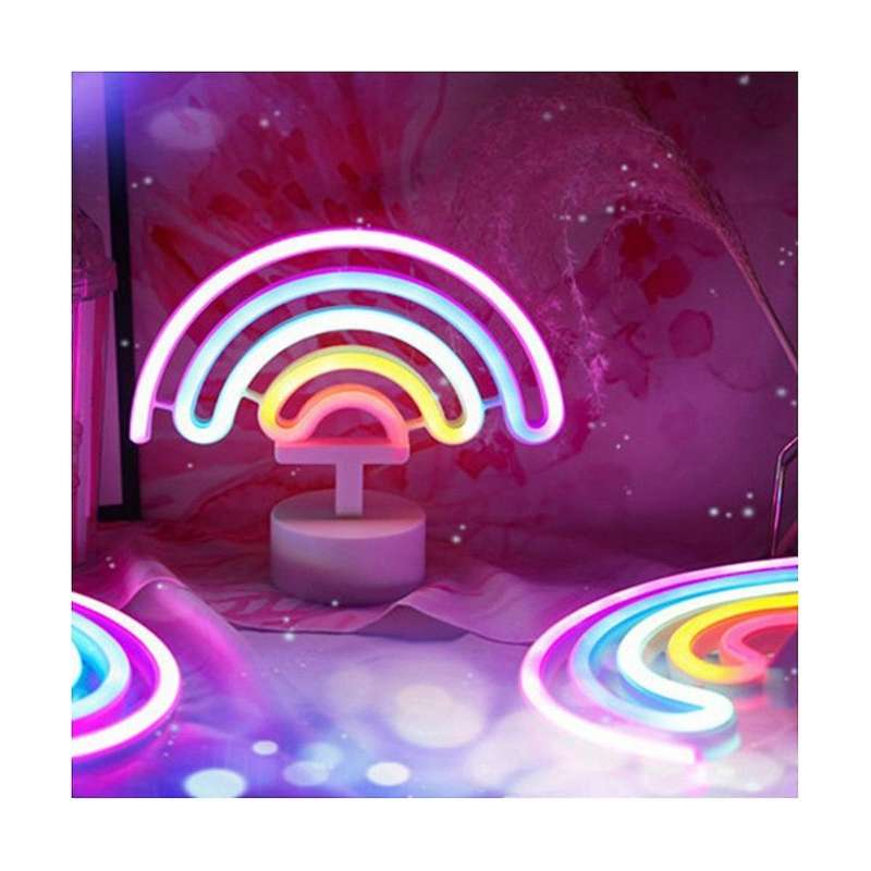 Rainbow Led Night Lamp Girls Bedroom Warm Night Light Room Decoration 3d Acrylic Table Desk Lamp