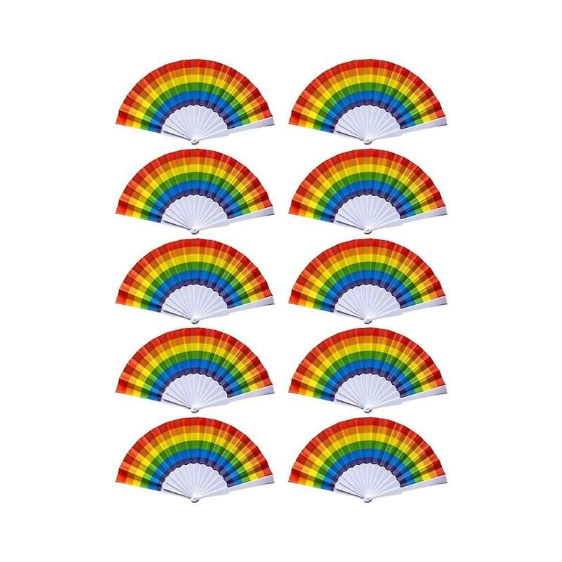 Rainbow Fan Pride Folding Handheld Fans Gay Pride Accessories Rainbow Accessories Decorations Pride