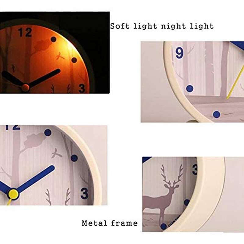 Rainbow Round Alarm Clock Mute Night Light Function Fashion Student Bedside Bedroom Alarm Clock