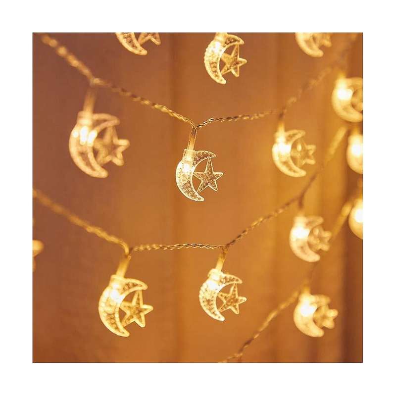 Ramadan Lights, 12m Star Moon , Moon Star Lamp, Ramadan Decorations