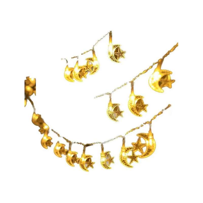 Ramadan Lights, 12m Star Moon , Moon Star Lamp, Ramadan Decorations