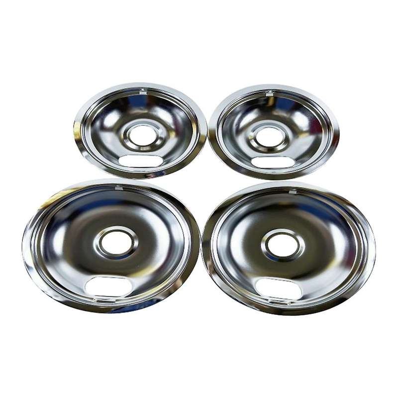 Range Drip Pans for Electric Stove - Replacement for W10196406, W10196405(4 Pack, 2pcs 6inch and 2pc