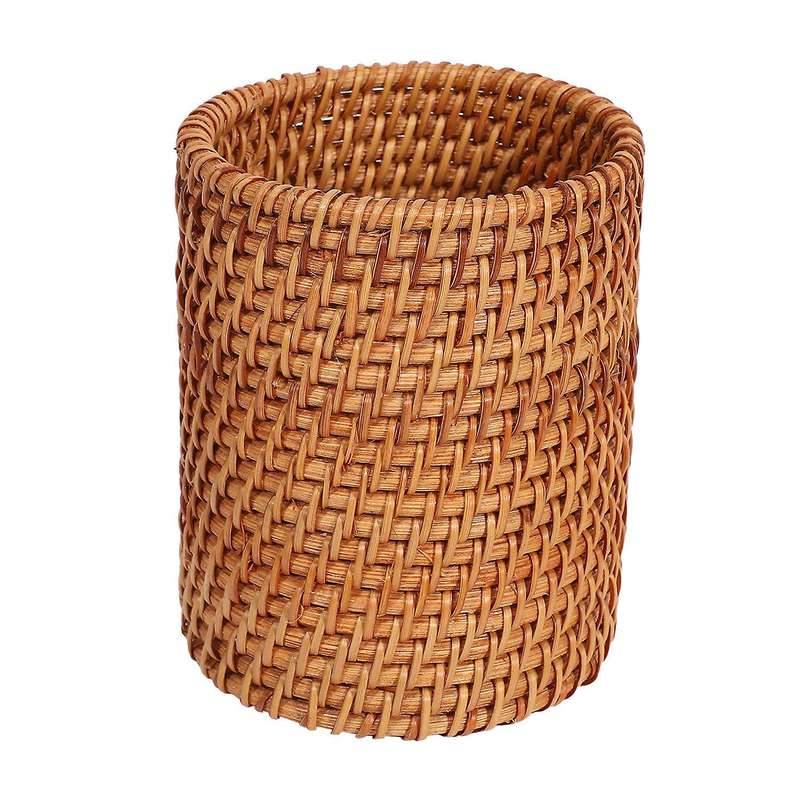 Rattan Chopsticks Tube Shovel Spoons Bucket Dinner Knives Forks Storage Box Baskets Organizer A