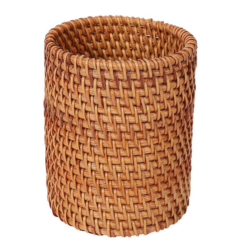 Rattan Chopsticks Tube Shovel Spoons Bucket Dinner Knives Forks Storage Box Baskets Organizer A