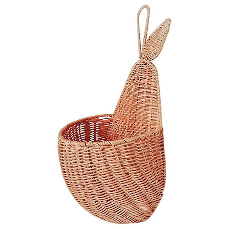 Rattan Pear Shape Storage Basket Handmade Fruit Organizer Wicker Organizer Baby Room Nursery Decora