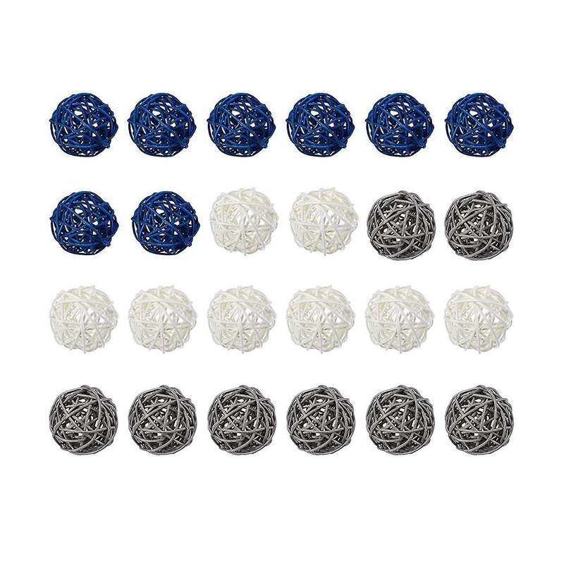 Rattan Ornaments Decorative Ball Decoration Home Decor Room Kitchen Wedding Decorations, Dark Blue