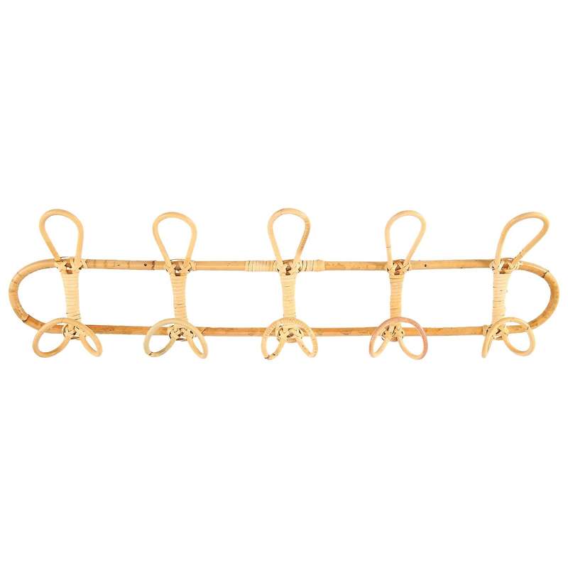 Rattan Wall Hooks Clothes Hat Hanging Hook Crochet Cloth Holder Organizer Hangers Decor for Home D