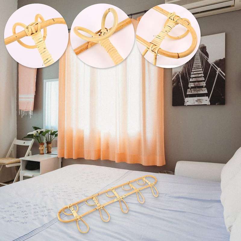 Rattan Wall Hooks Clothes Hat Hanging Hook Crochet Cloth Holder Organizer Hangers Decor for Home D