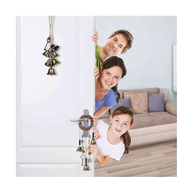 Rattan Wind Chimes Pray Crystal Wind Chimes Witch Bell Protect Door Handle Pendants Family Room Deco