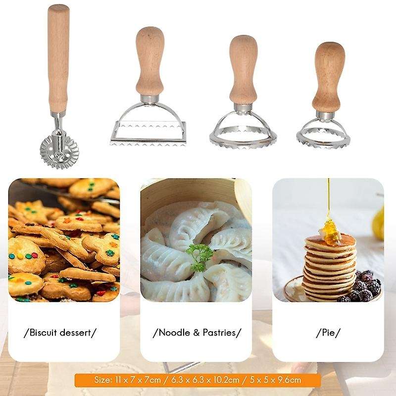 Ravioli Pasta Noodle Cutter, Set Of 4 Pastamaker, Mold for Noodles, Empanadas, Tortellini, Cookie C