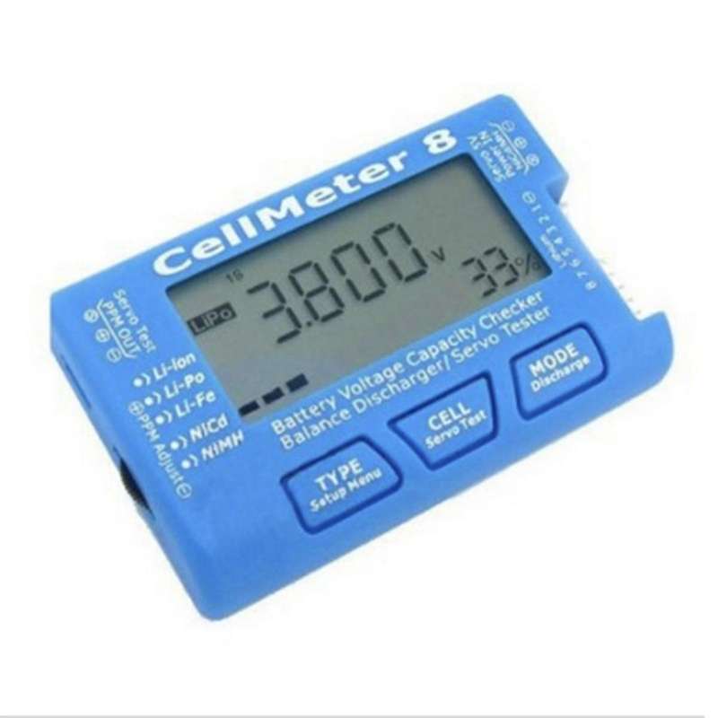 RC CellMeter-8 1-8S Battery Capacity Voltage Test Meter for LiPo Life Li-Ion NiMH Nicd Cell Meter