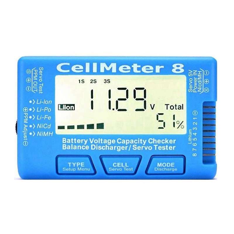 RC CellMeter-8 1-8S Battery Capacity Voltage Test Meter for LiPo Life Li-Ion NiMH Nicd Cell Meter