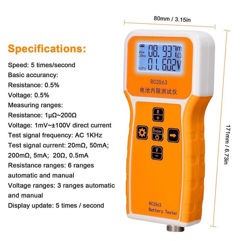 RC3563 Battery Voltage Internal Resistance Tester Trithium Lithium Iron Phosphate 18650 Battery Test