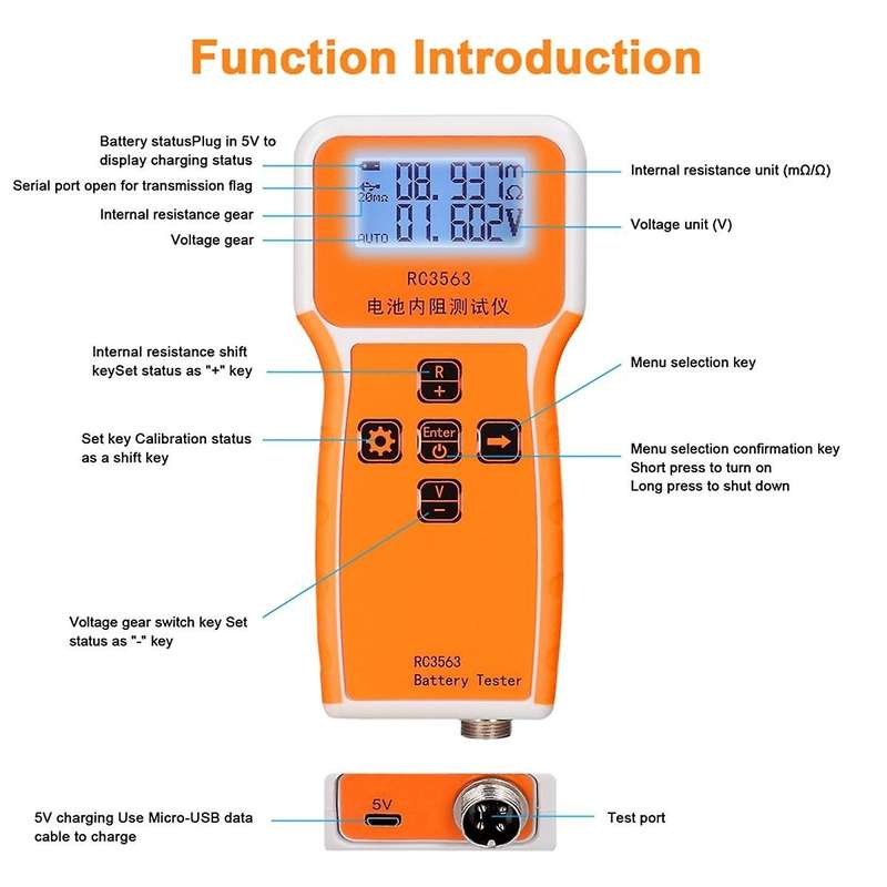 RC3563 Battery Voltage Internal Resistance Tester Trithium Lithium Iron Phosphate 18650 Battery Test