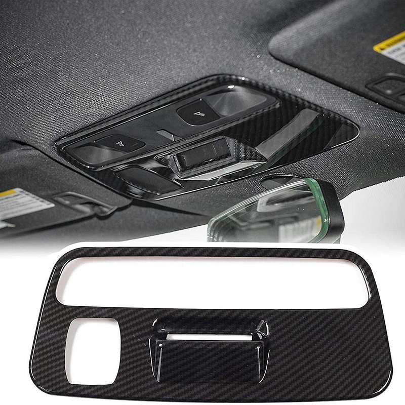 Reading Light Lamp Panel Frame Protection Decor Cover Trim ABS for 2017 2018 2019 2020 (Carbon Fiber