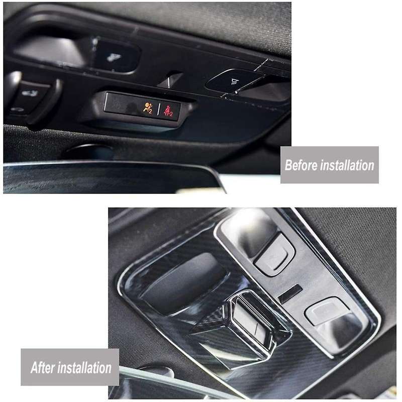 Reading Light Lamp Panel Frame Protection Decor Cover Trim ABS for 2017 2018 2019 2020 (Carbon Fiber