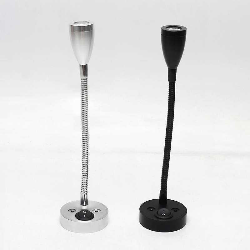 Reading Light,LED Hose Reading Light 12V 3W Bedside Wall Lamp for Yacht LED Light with Switch - Blac