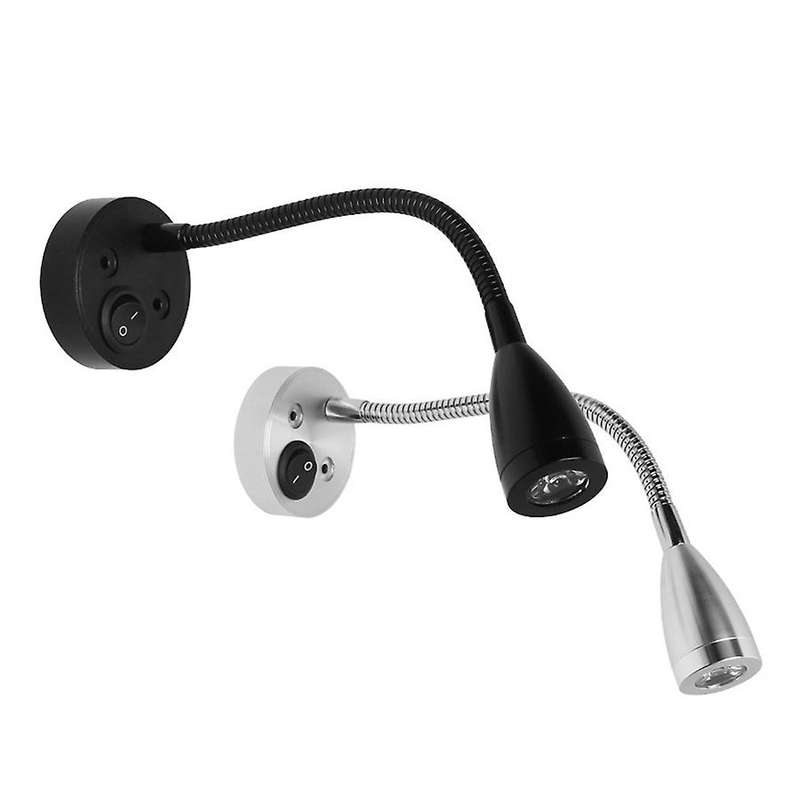 Reading Light,LED Hose Reading Light 12V 3W Bedside Wall Lamp for Yacht LED Light with Switch - Blac