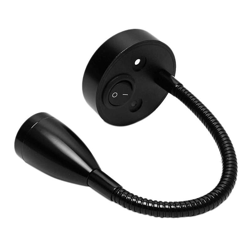 Reading Light,LED Hose Reading Light 12V 3W Bedside Wall Lamp for Yacht LED Light with Switch - Blac