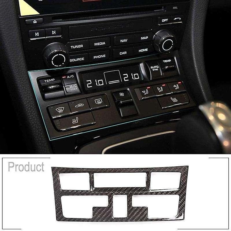 Real Carbon Fiber Car Center Console Air Condition Button Frame Trim Sticker for 718 2012-2019