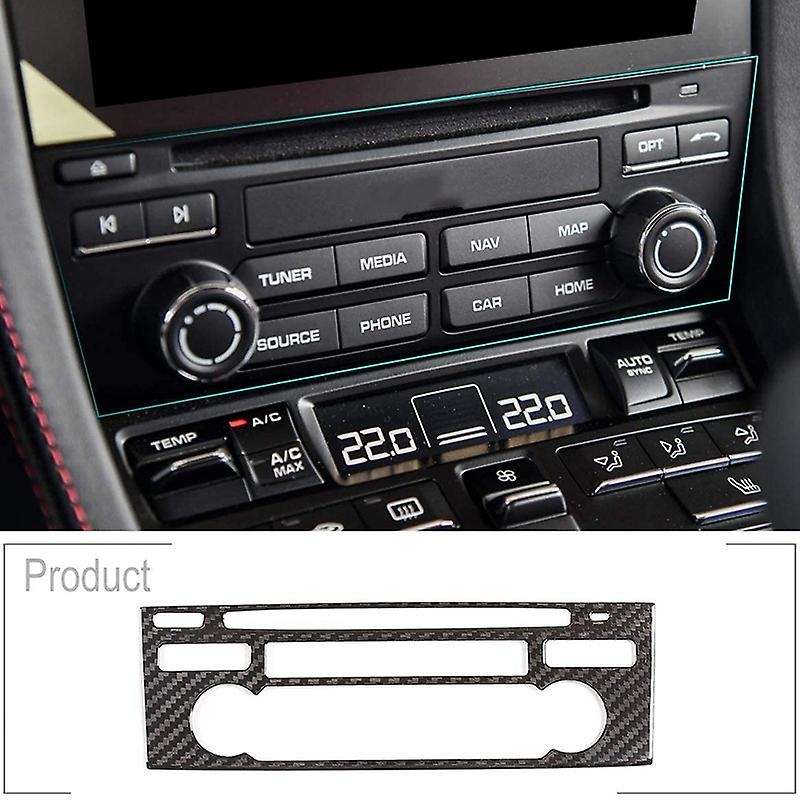 Real Carbon Fiber Car Center Console CD Decoration Button Frame Trim Sticker for 718 2012-2019