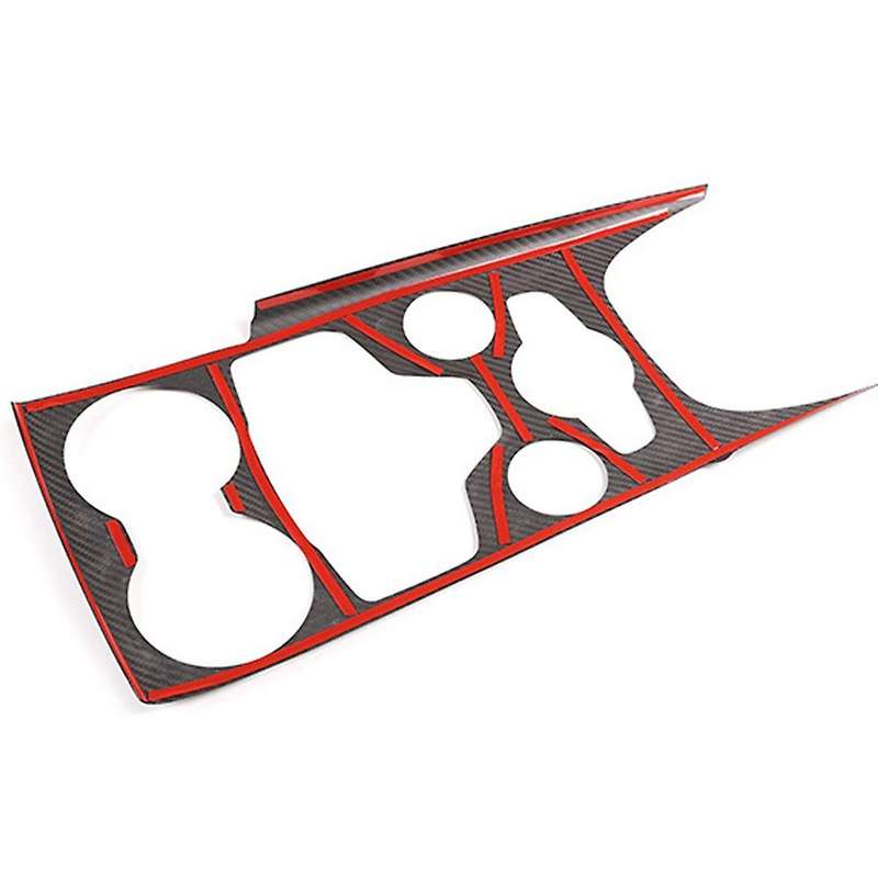 Real Carbon Fiber Car Center Console Gears Multimedia Water Cup Panel Cover Trim for 2020