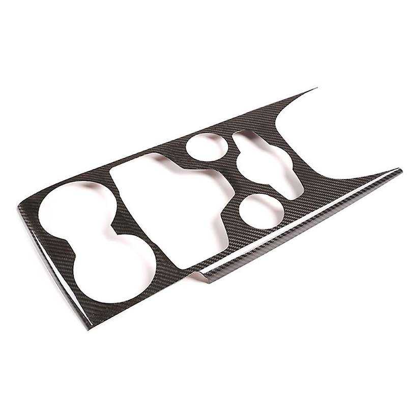 Real Carbon Fiber Car Center Console Gears Multimedia Water Cup Panel Cover Trim for 2020