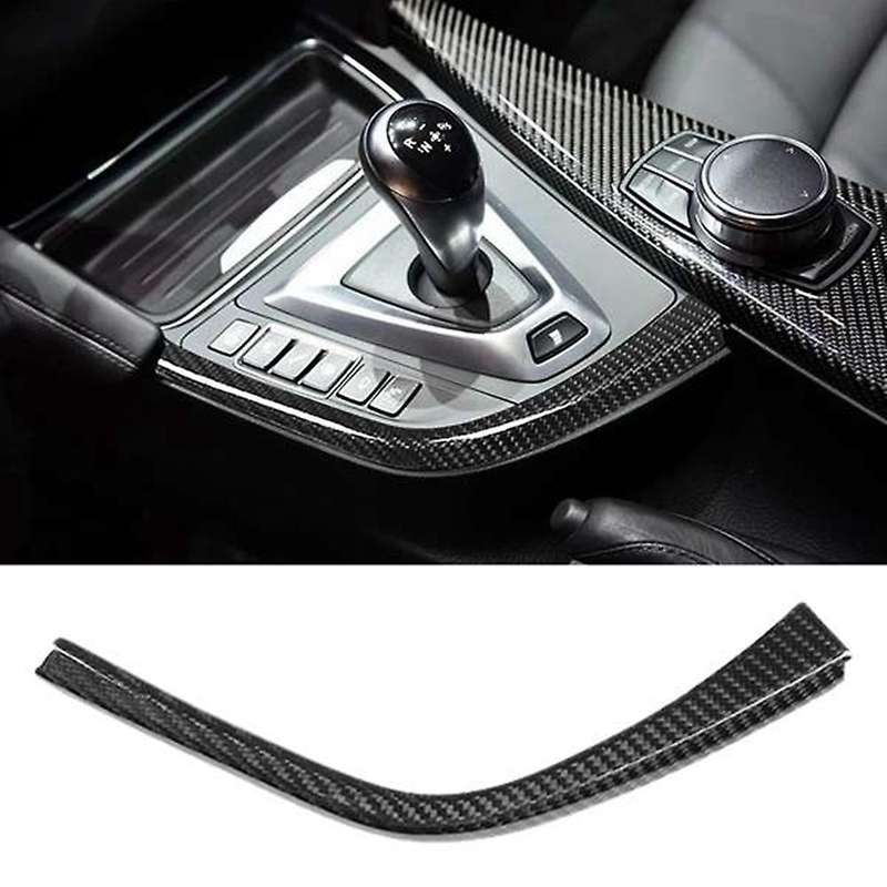 Real Carbon Fiber Car Gear Shift L Shape Strips Trim for F80 F82 F83 M3 2014-2018 LHD