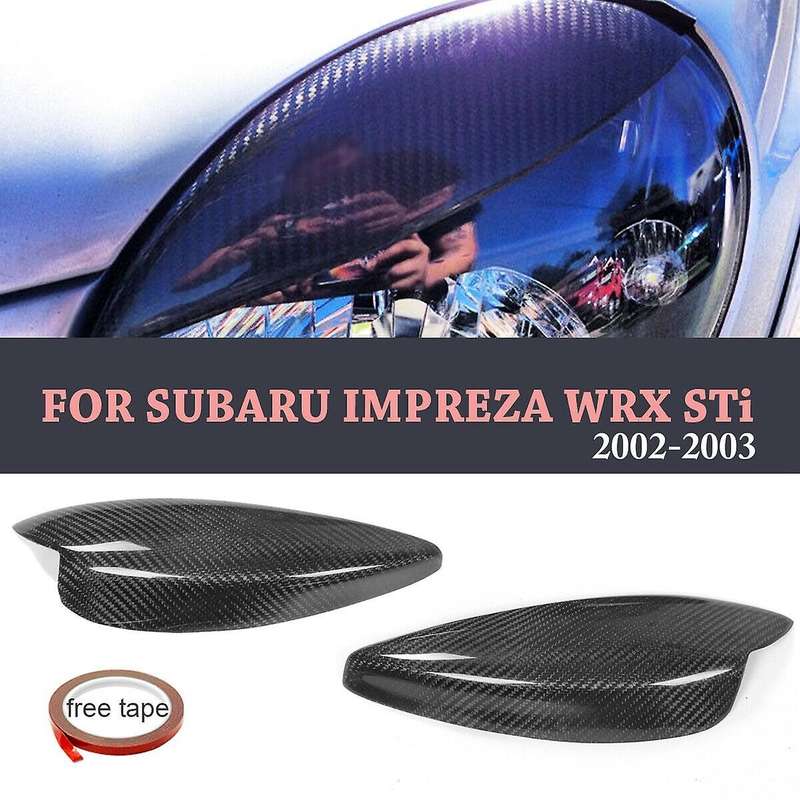Real Carbon Fiber Car Front Headlight Eyebrow Eyelid Cover for 2002-2003 Headlight Lamp Eyebrow