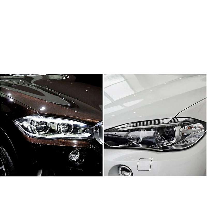 Real Carbon Fiber Car Headlight Eyelids Eyebrow Cover for F15 X5 F85 X5m X6 2014-2018